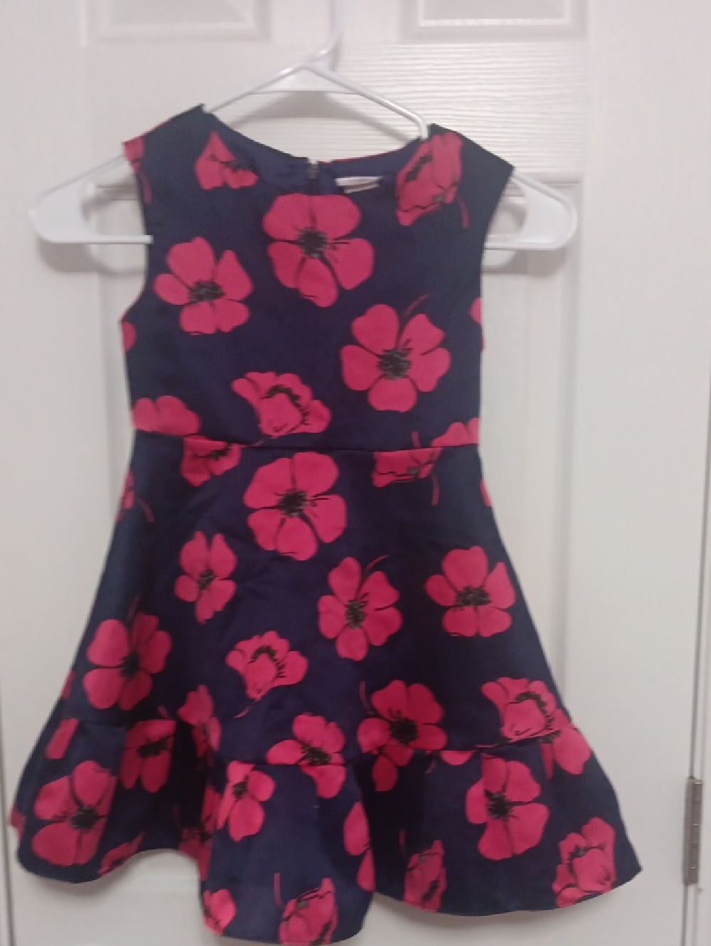 Youngland Navy Dress with Bright Pink Floral Print